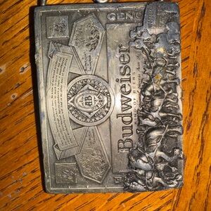 Budweiser Bronze-Toned Belt Buckle with Clydesdales